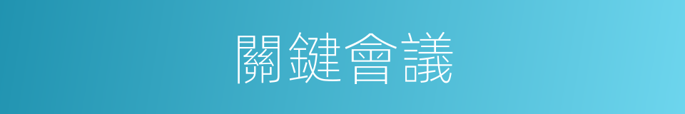 關鍵會議的同義詞