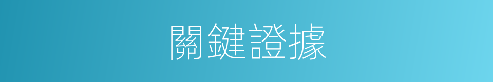 關鍵證據的同義詞
