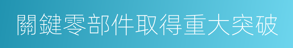 關鍵零部件取得重大突破的同義詞