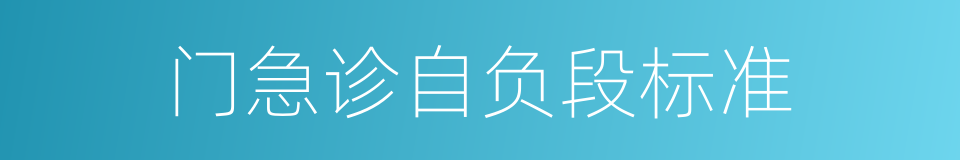 门急诊自负段标准的同义词