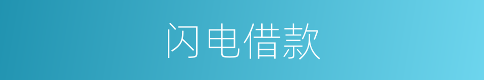 闪电借款的同义词