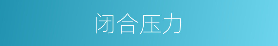 闭合压力的同义词