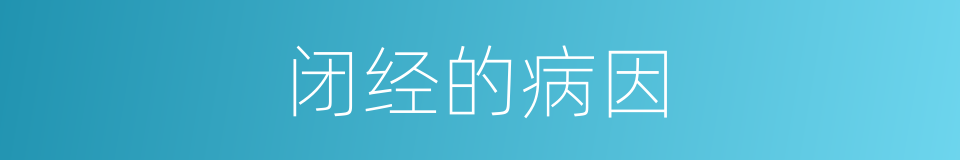 闭经的病因的同义词