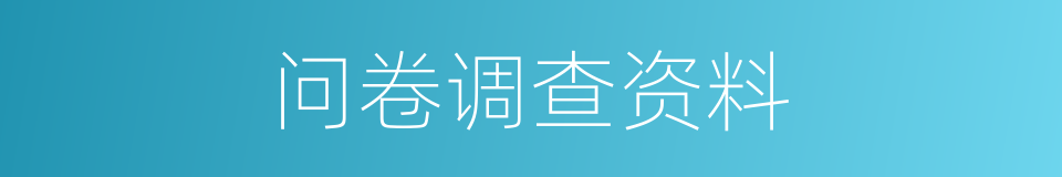 问卷调查资料的同义词