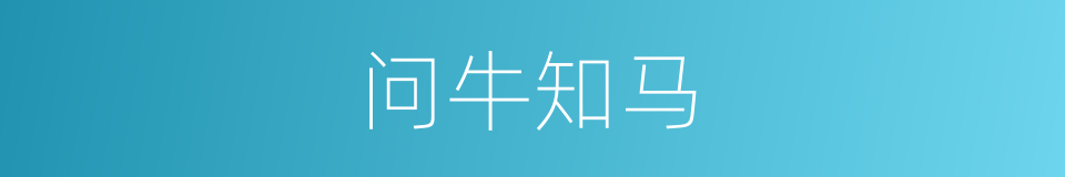 问牛知马的意思