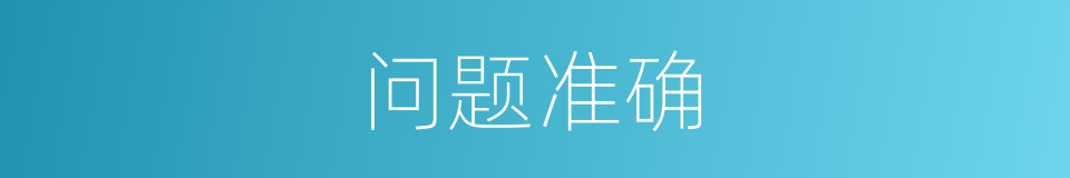 问题准确的同义词