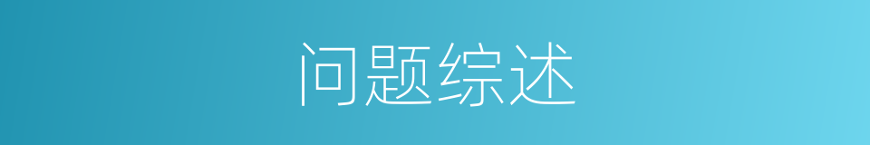 问题综述的同义词