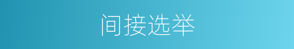 间接选举的意思