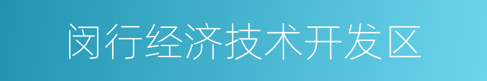 闵行经济技术开发区的同义词