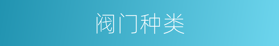 阀门种类的同义词