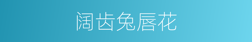 阔齿兔唇花的同义词