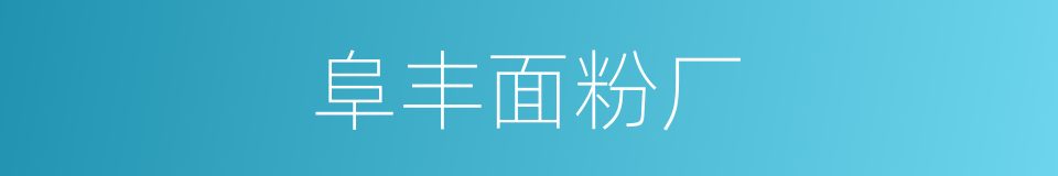 阜丰面粉厂的同义词