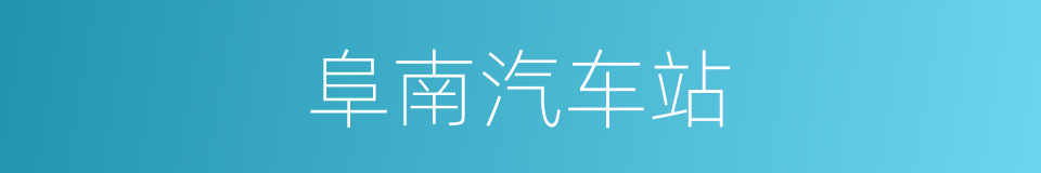 阜南汽车站的同义词
