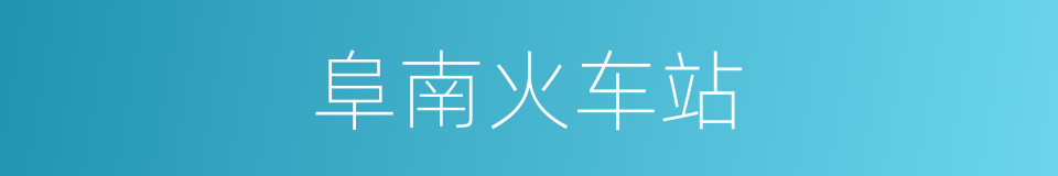 阜南火车站的同义词
