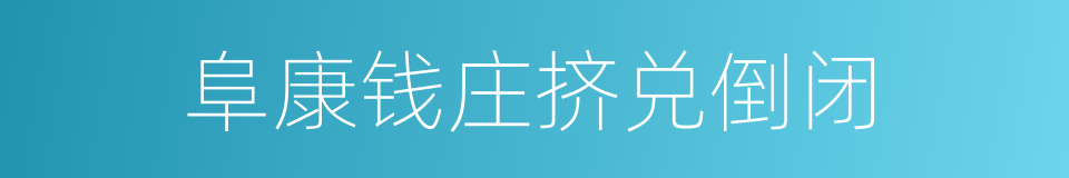 阜康钱庄挤兑倒闭的同义词
