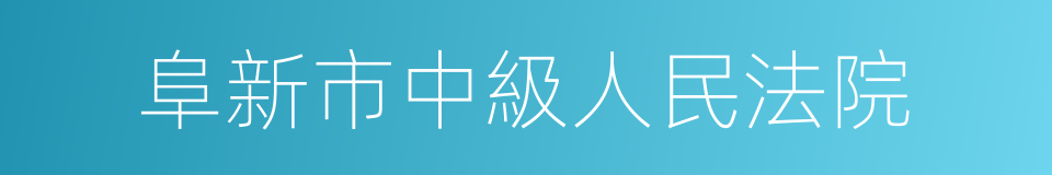 阜新市中級人民法院的同義詞