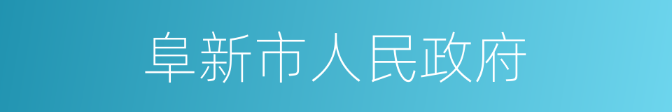 阜新市人民政府的同义词