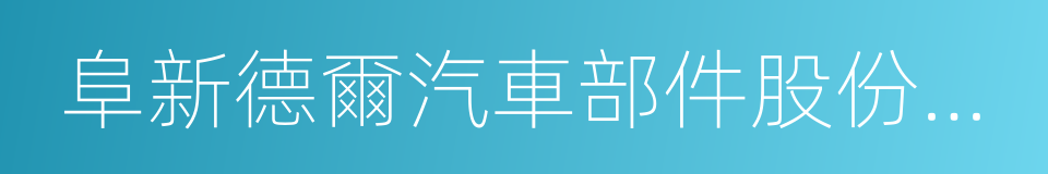 阜新德爾汽車部件股份有限公司的同義詞