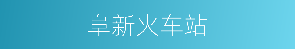 阜新火车站的同义词