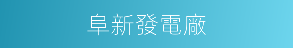 阜新發電廠的同義詞