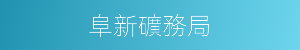 阜新礦務局的同義詞