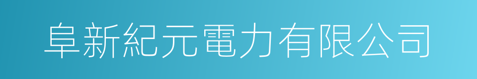 阜新紀元電力有限公司的同義詞