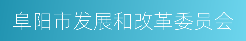 阜阳市发展和改革委员会的同义词