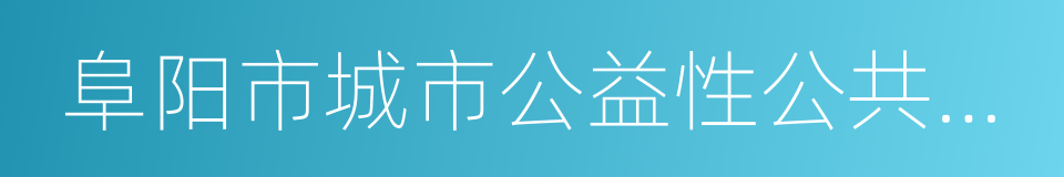 阜阳市城市公益性公共设施规划的同义词