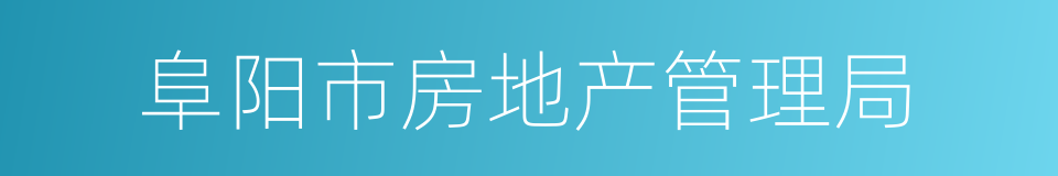 阜阳市房地产管理局的同义词