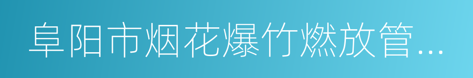 阜阳市烟花爆竹燃放管理规定的同义词