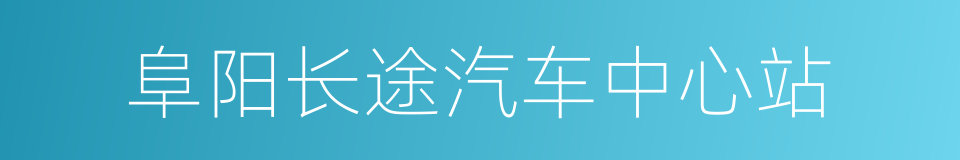 阜阳长途汽车中心站的同义词