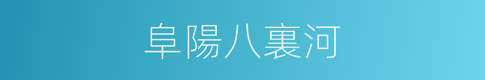 阜陽八裏河的同義詞
