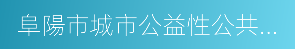 阜陽市城市公益性公共設施規劃的同義詞