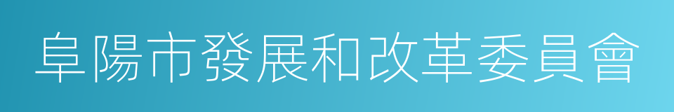 阜陽市發展和改革委員會的同義詞