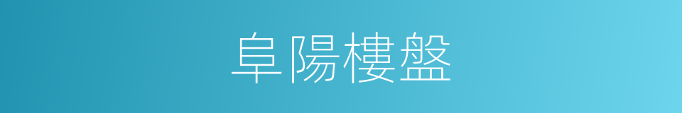 阜陽樓盤的同義詞