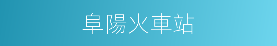 阜陽火車站的同義詞