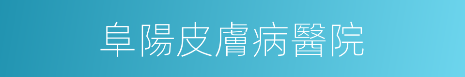 阜陽皮膚病醫院的同義詞