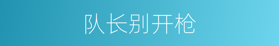 队长别开枪的同义词