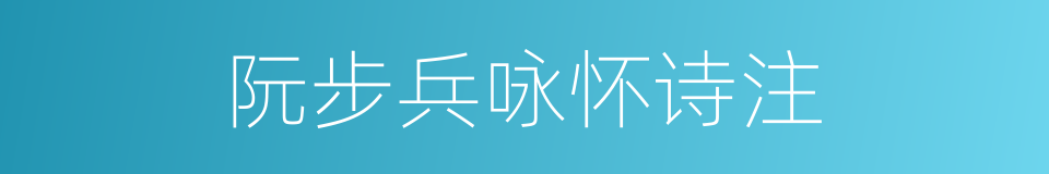 阮步兵咏怀诗注的同义词