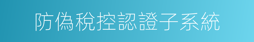 防偽稅控認證子系統的同義詞