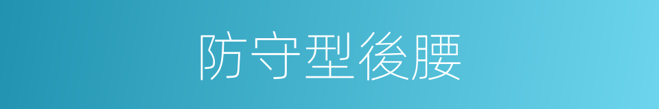 防守型後腰的同義詞