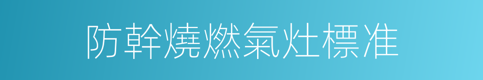 防幹燒燃氣灶標准的同義詞