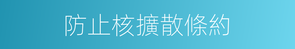 防止核擴散條約的意思