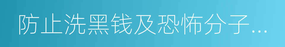 防止洗黑钱及恐怖分子筹资活动的指引的同义词