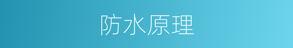 防水原理的同义词