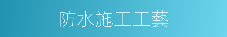 防水施工工藝的同義詞