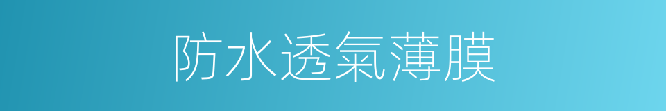 防水透氣薄膜的同義詞