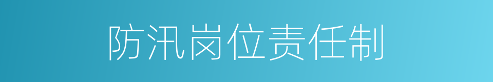 防汛岗位责任制的同义词