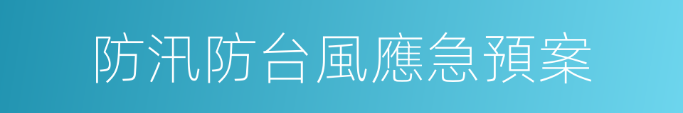 防汛防台風應急預案的同義詞