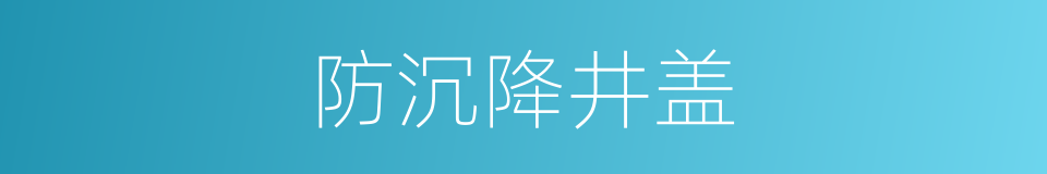 防沉降井盖的同义词